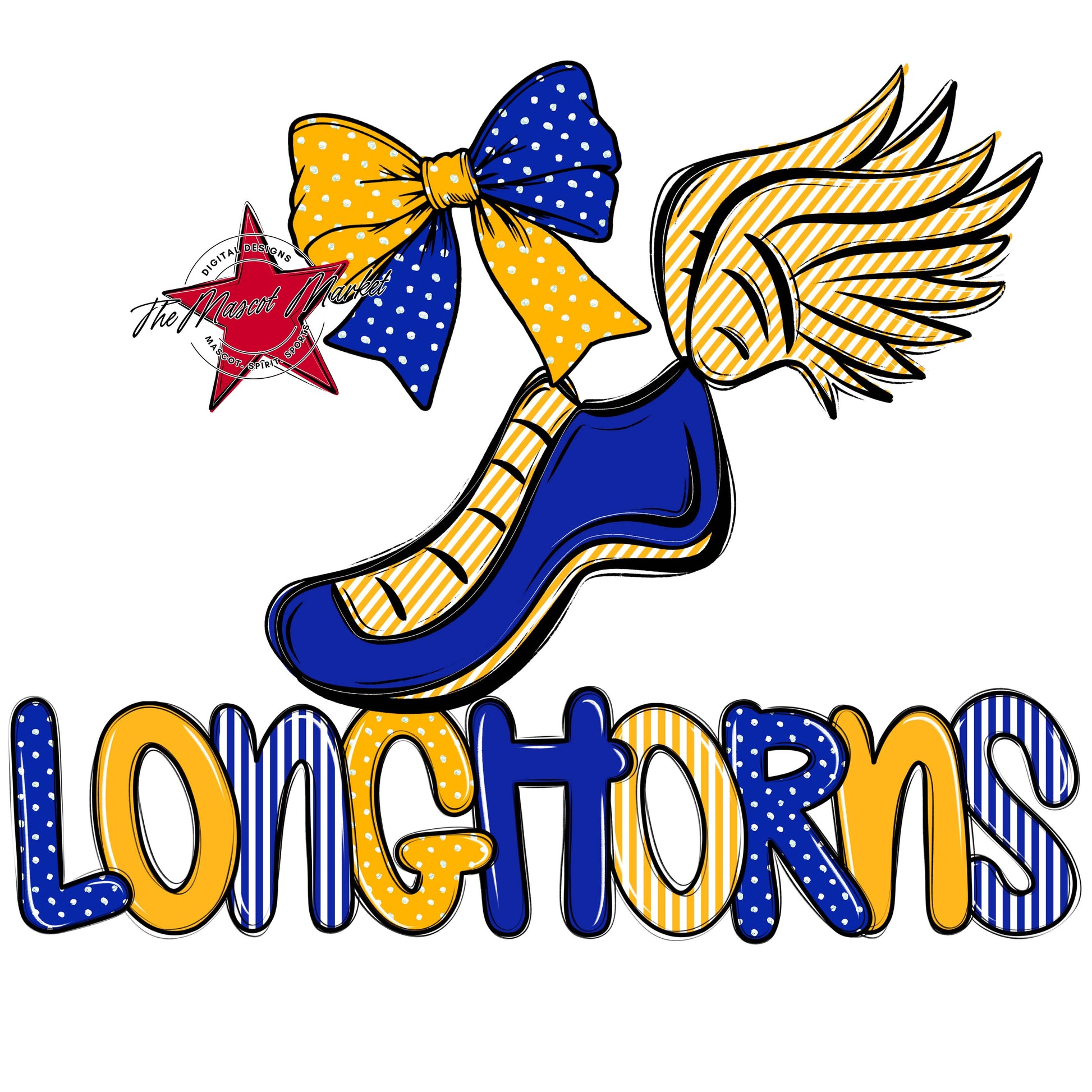 Longhorns Track Spirit Design-Royal Blue & Yellow