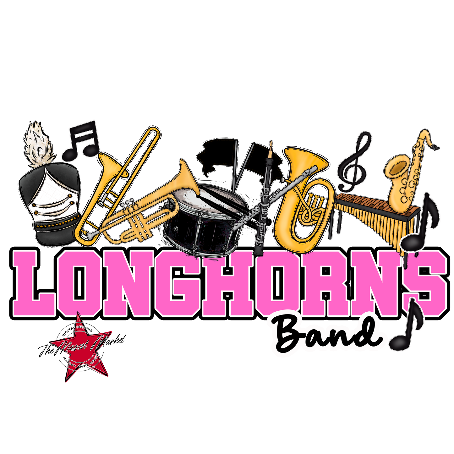 Longhorns Varsity Band-Baby Pink