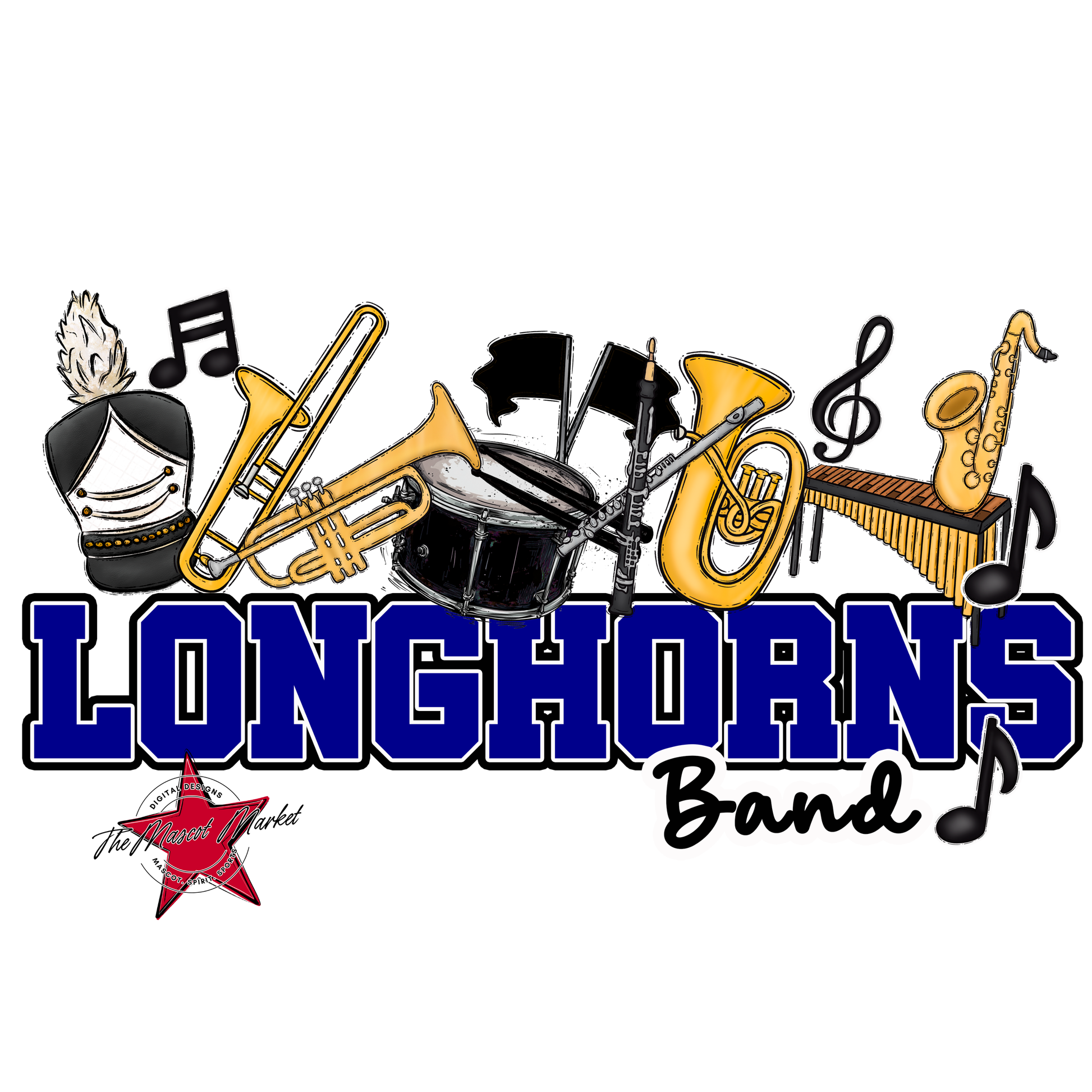 Longhorns Varsity Band-Blue