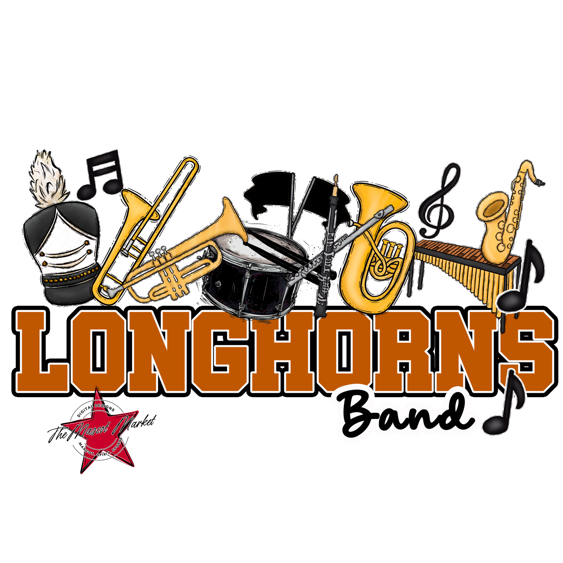 Longhorns Varsity Band-Burnt Orange
