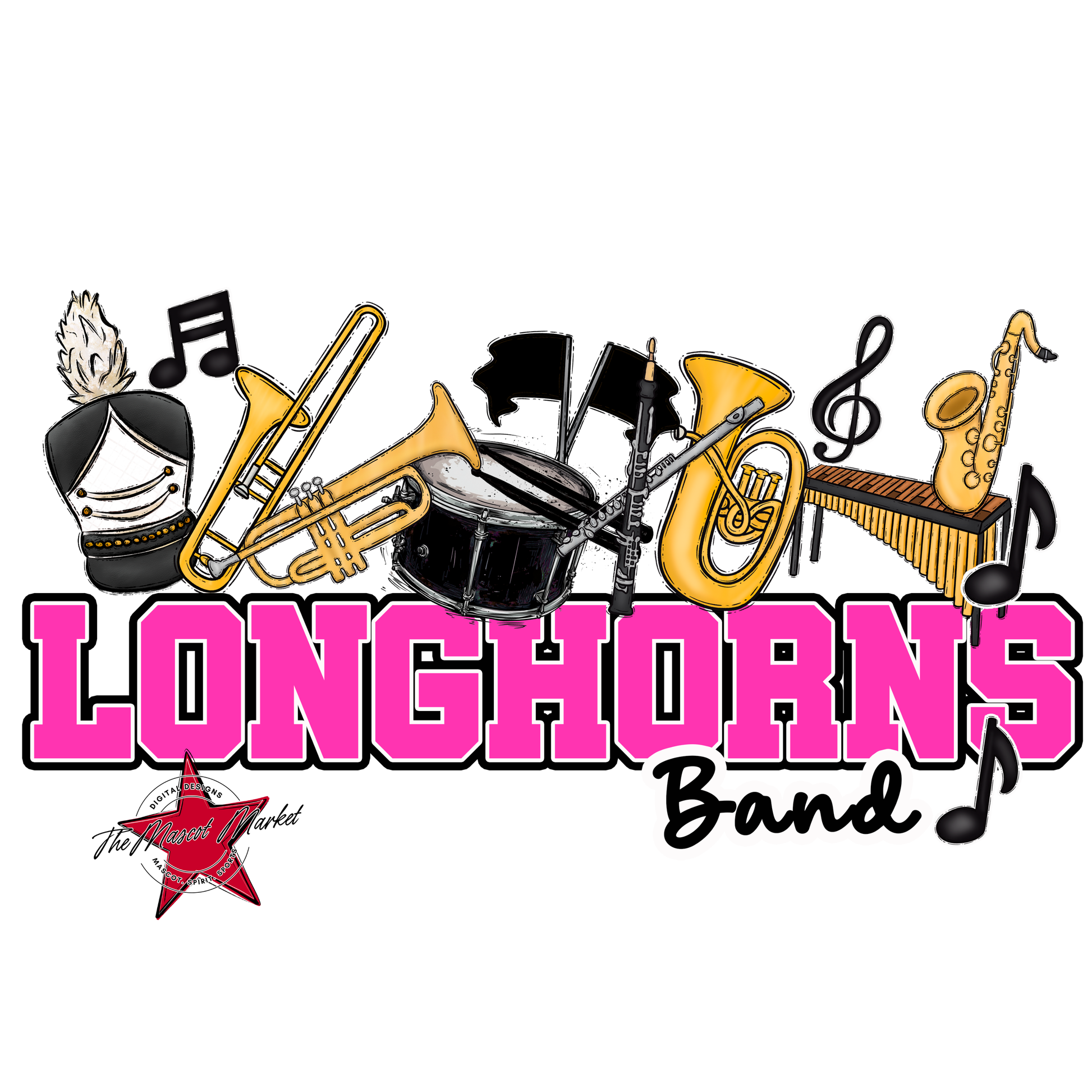 Longhorns Varsity Band-Pink