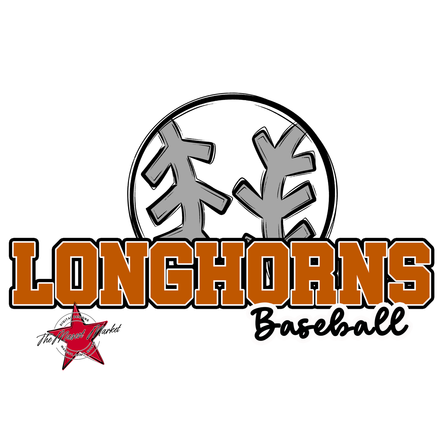 Longhorns Varsity Baseball-Burnt Orange