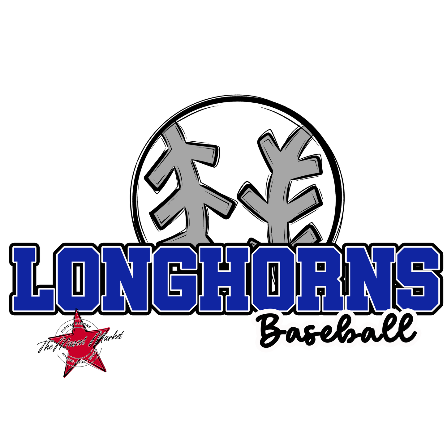 Longhorns Varsity Baseball-Royal Blue