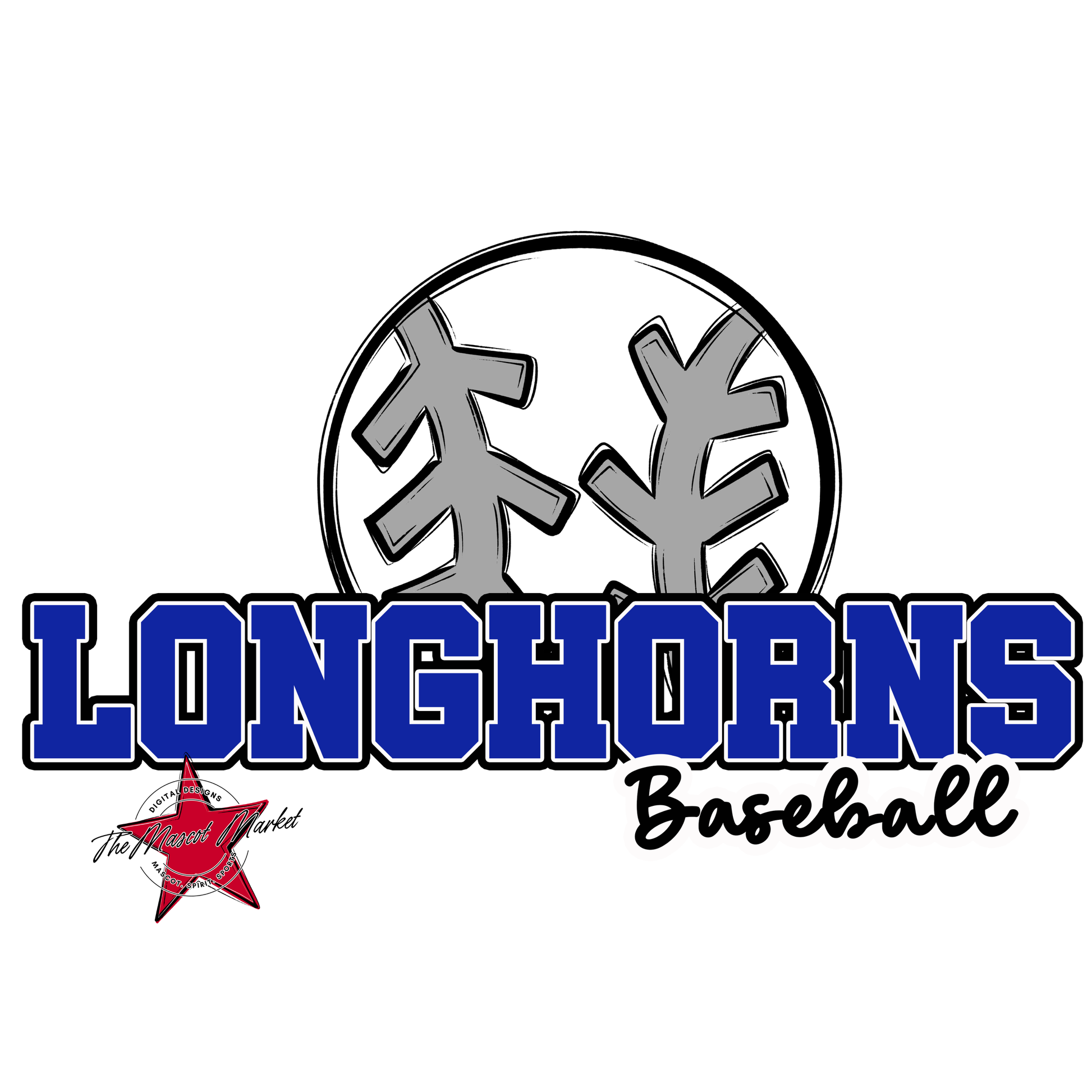 Longhorns Varsity Baseball-Royal Blue