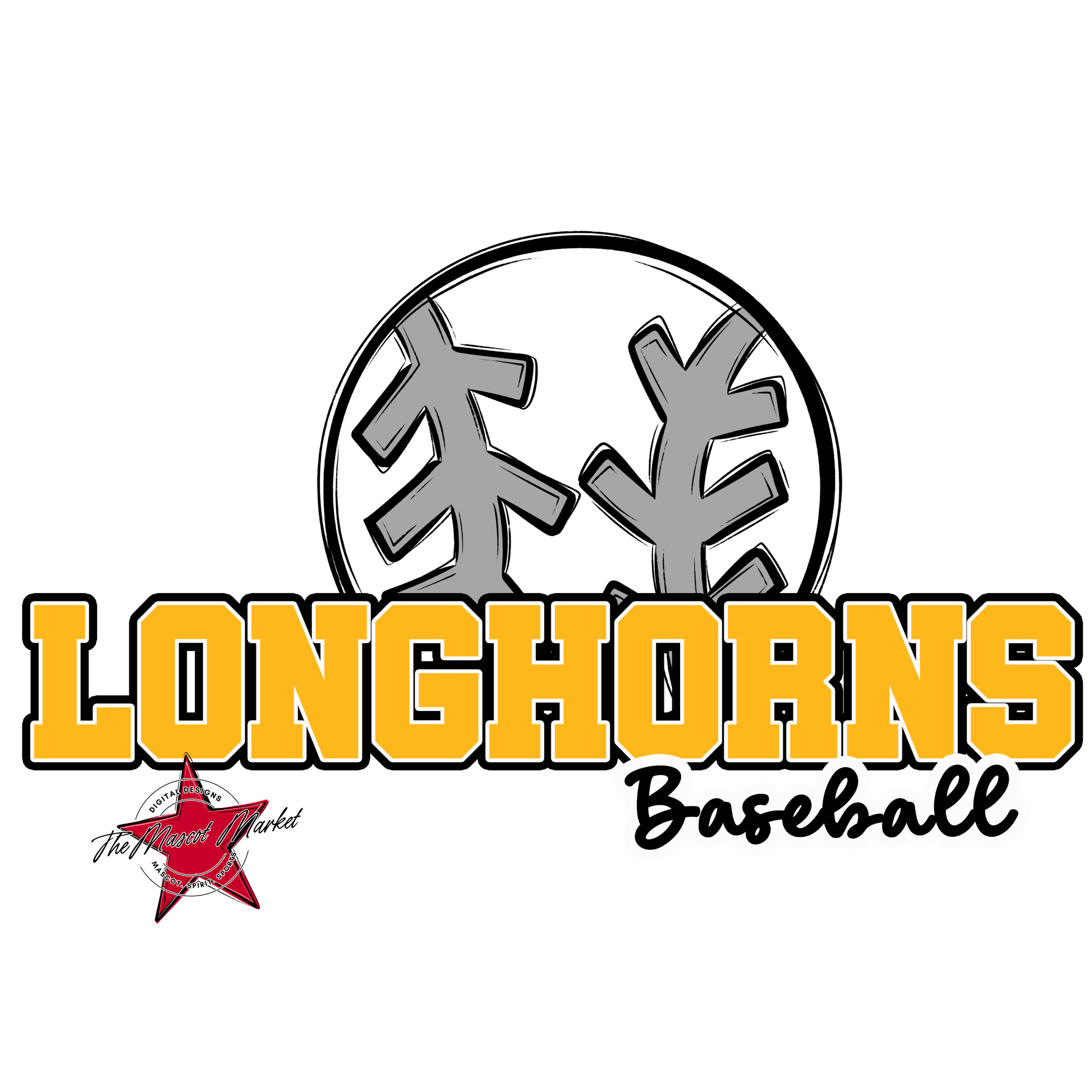 Longhorns Varsity Baseball-Yellow