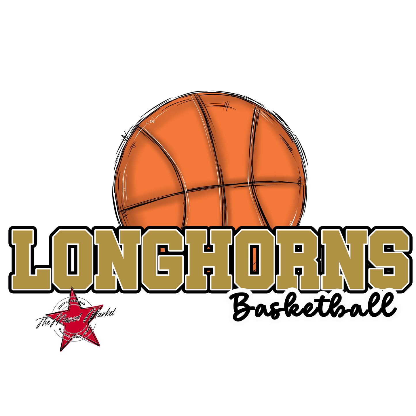 Longhorns Varsity Basketball-Gold