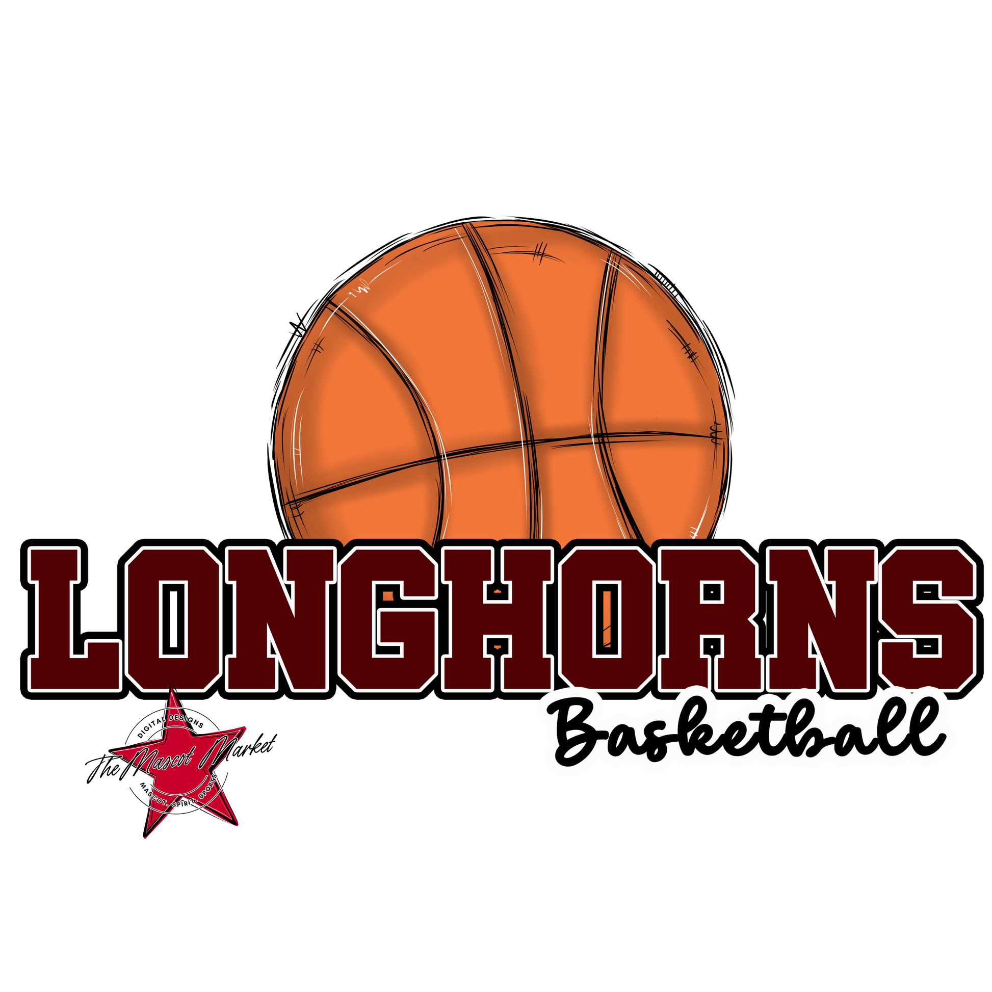 Longhorns Varsity Basketball-Maroon