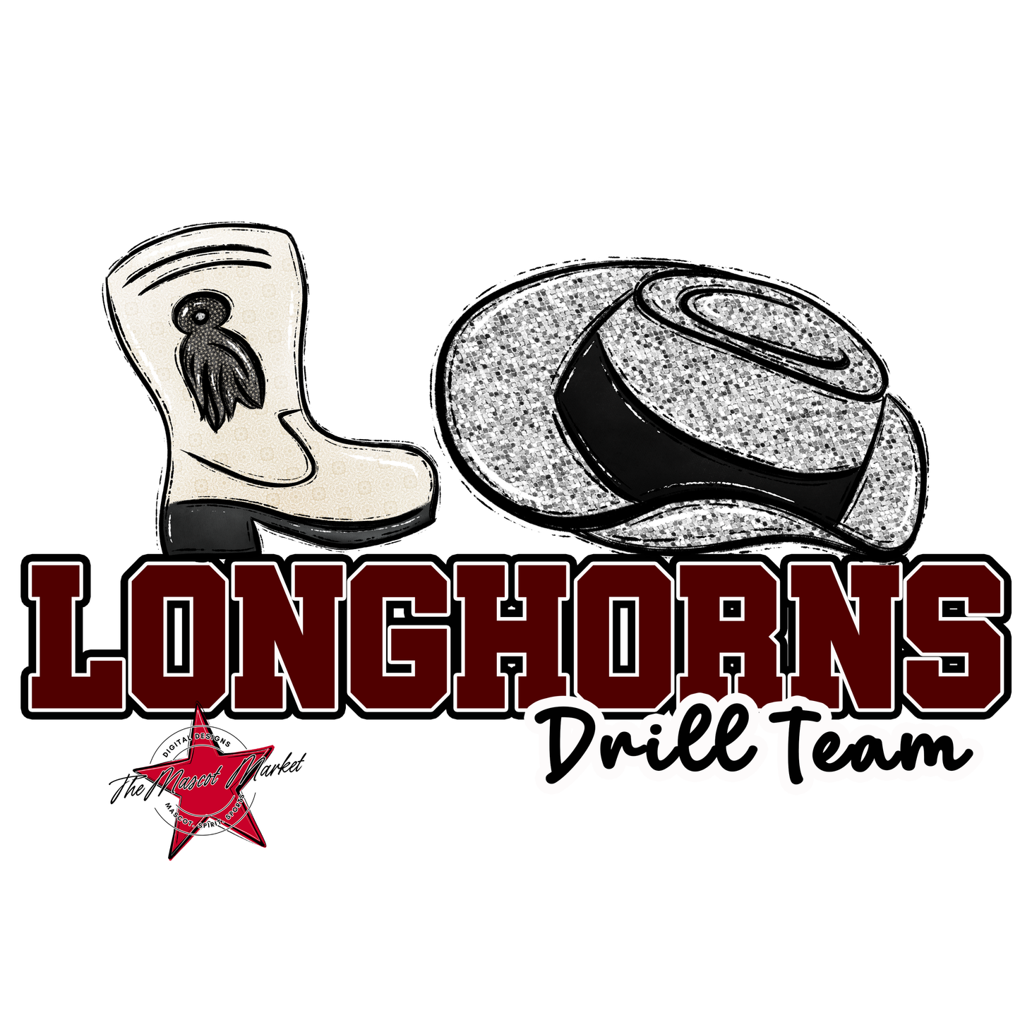 Longhorns Varsity Drillteam-Maroon