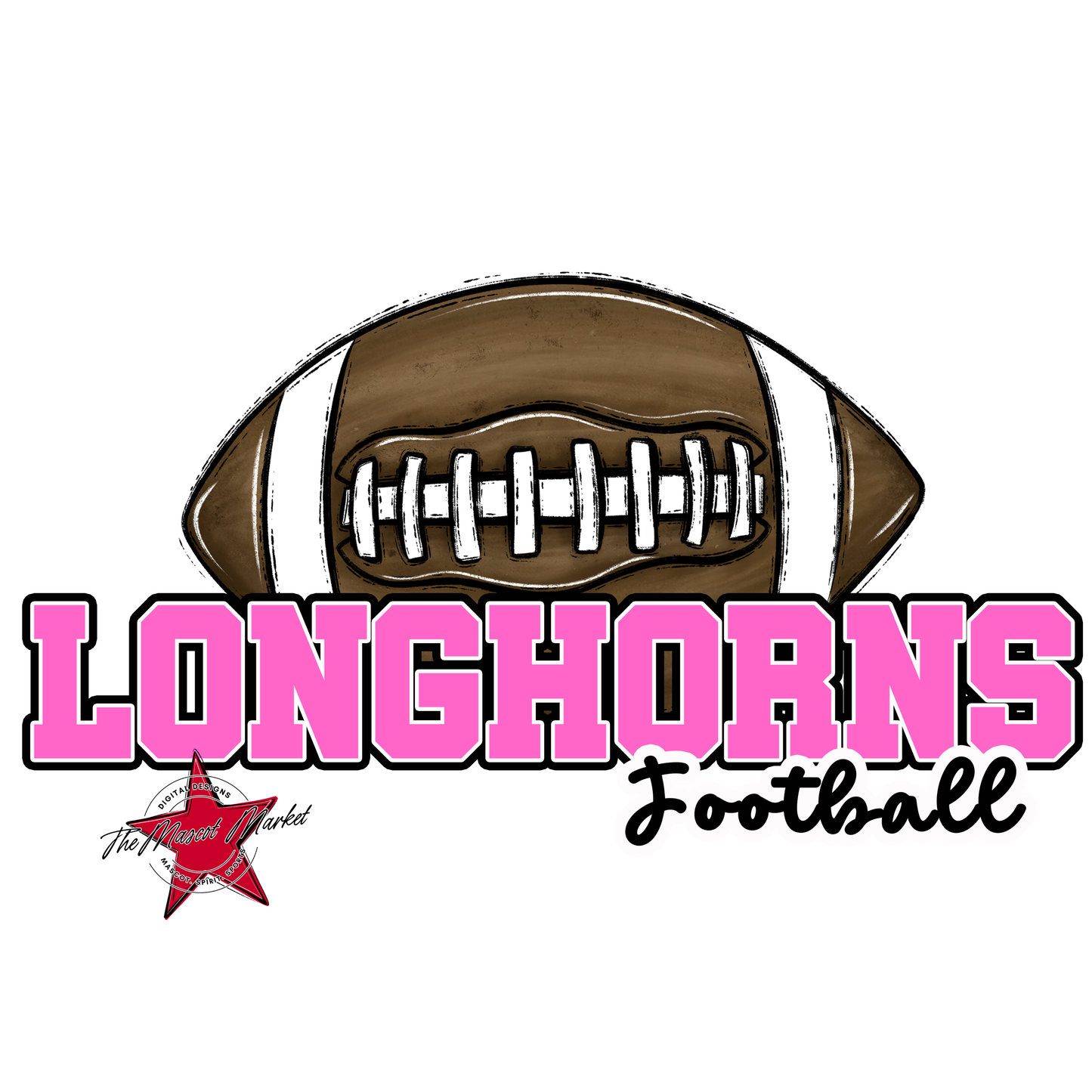 Longhorns Varsity Football-Baby Pink