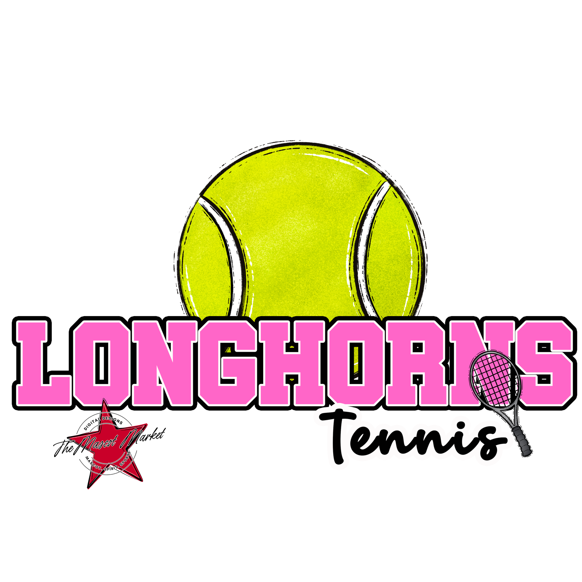 Longhorns Varsity Tennis-Baby Pink