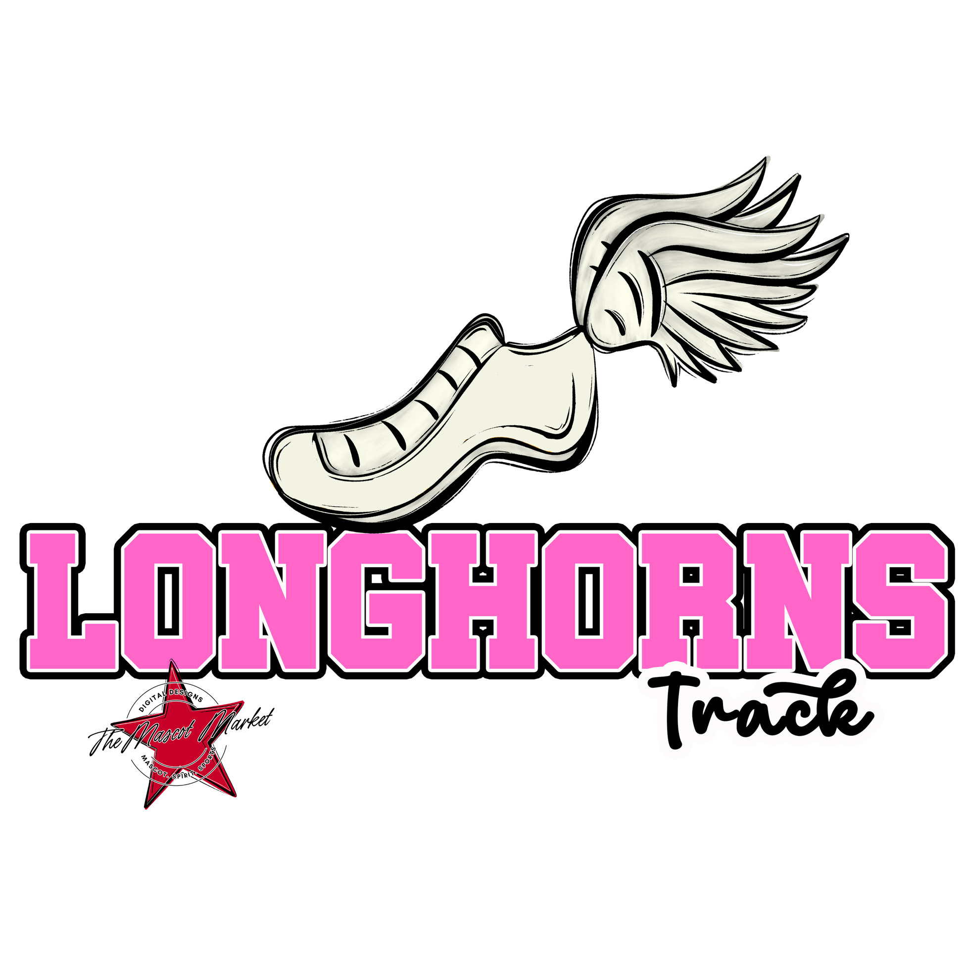 Longhorns Varsity Track-Baby Pink