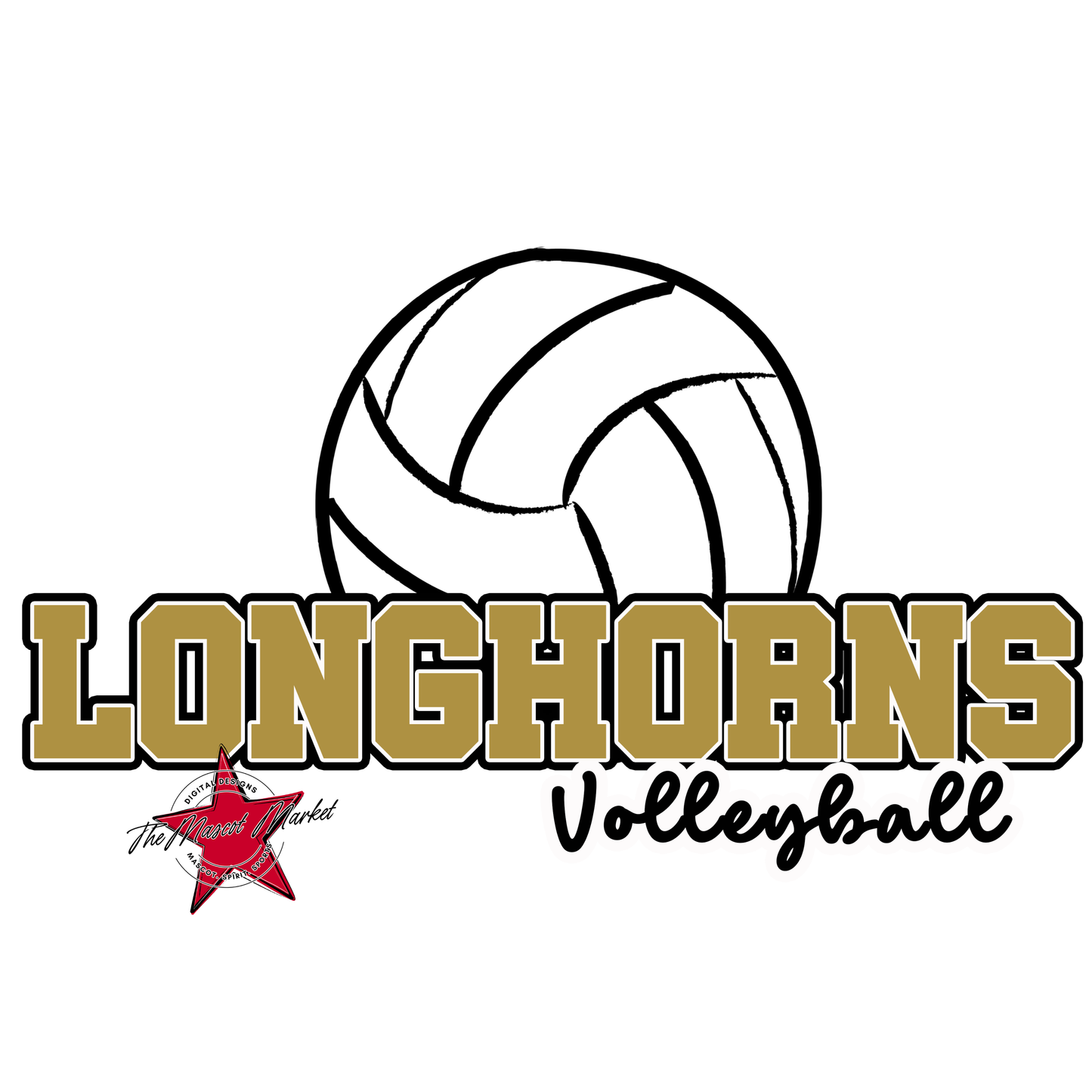 Longhorns Varsity Volleyball-Gold