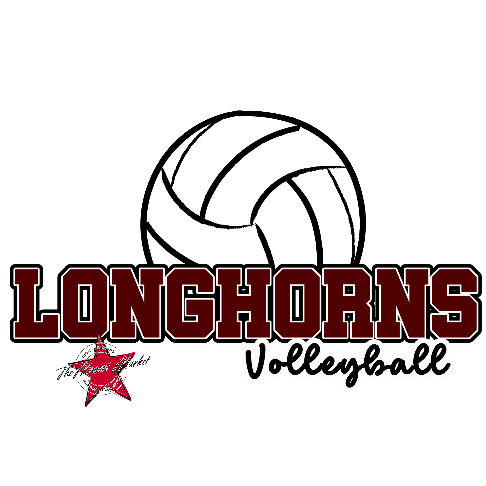 Longhorns Varsity Volleyball-Maroon