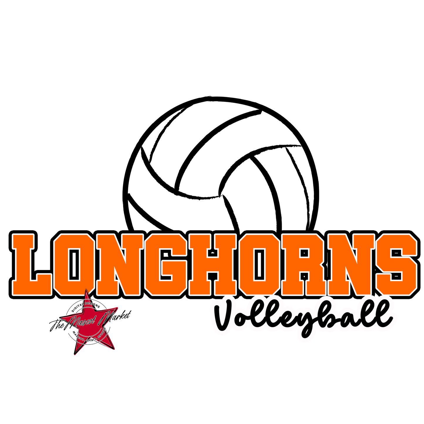 Longhorns Varsity Volleyball-Orange