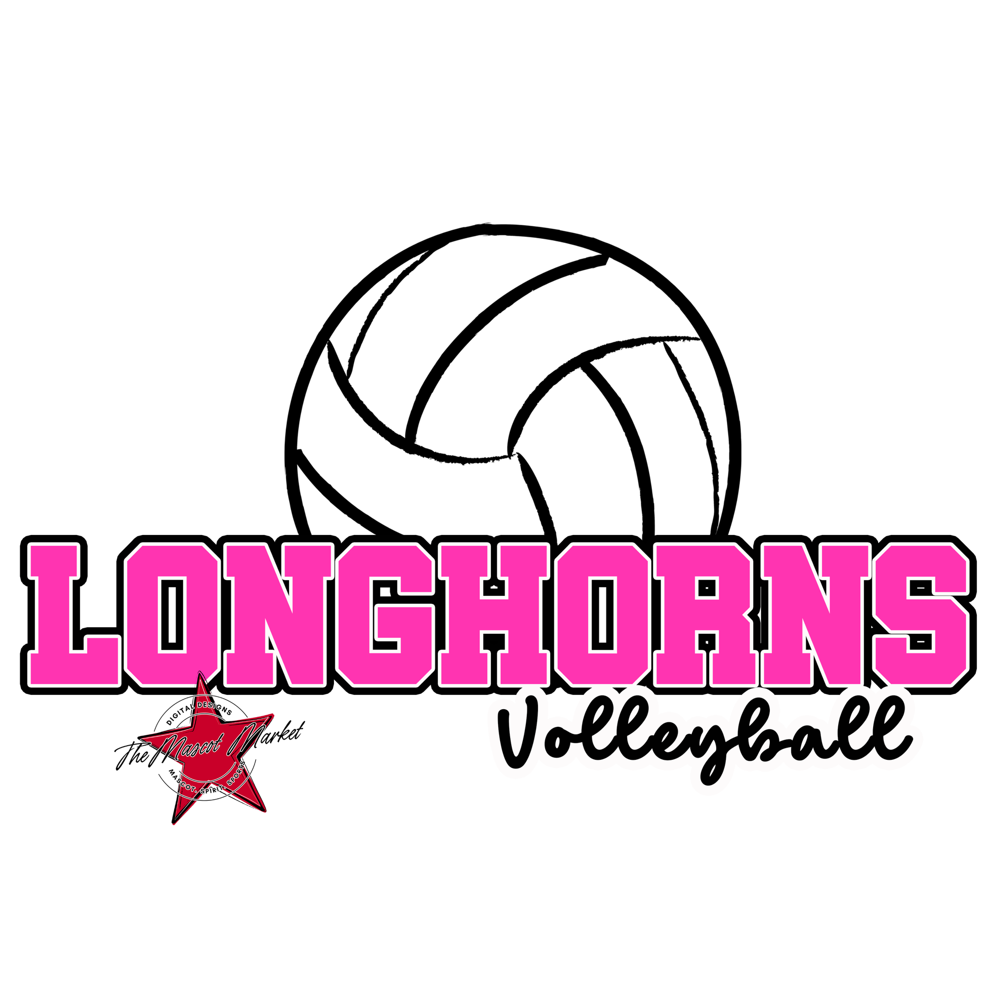 Longhorns Varsity Volleyball-Pink
