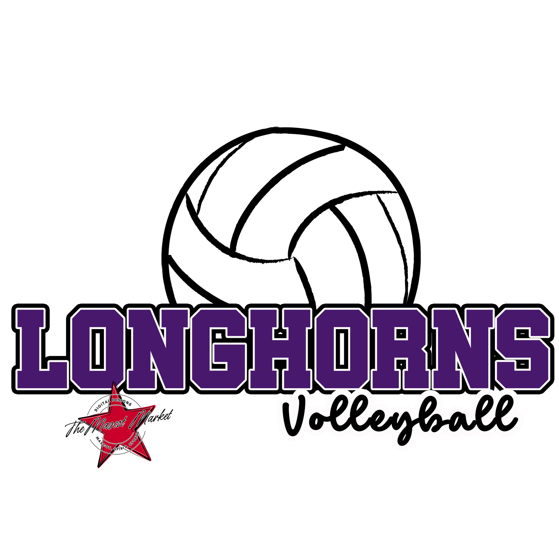 Longhorns Varsity Volleyball-Purple
