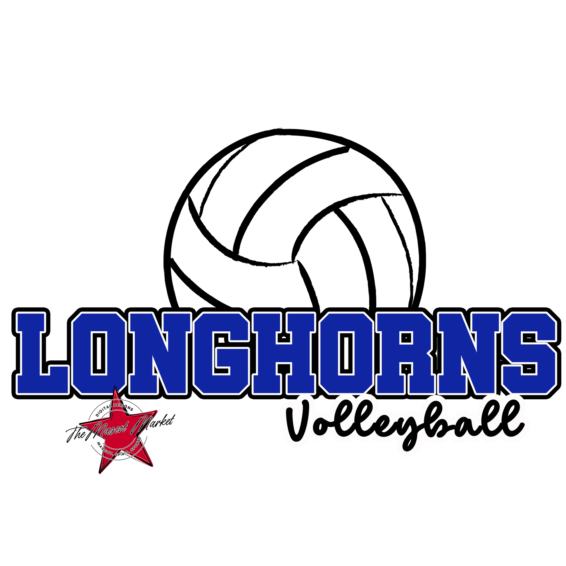 Longhorns Varsity Volleyball-Royal Blue