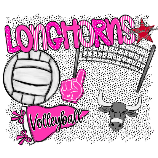 Longhorns Volleyball Spirit-Pink