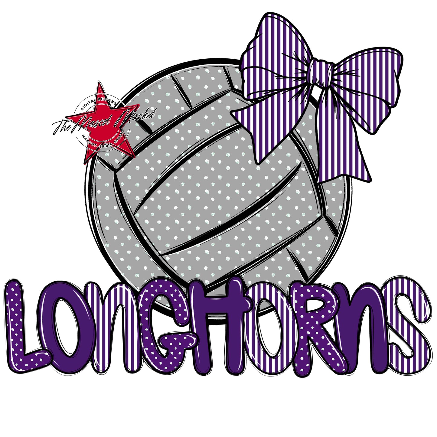 Longhorns Volleyball Spirit Design-Purple