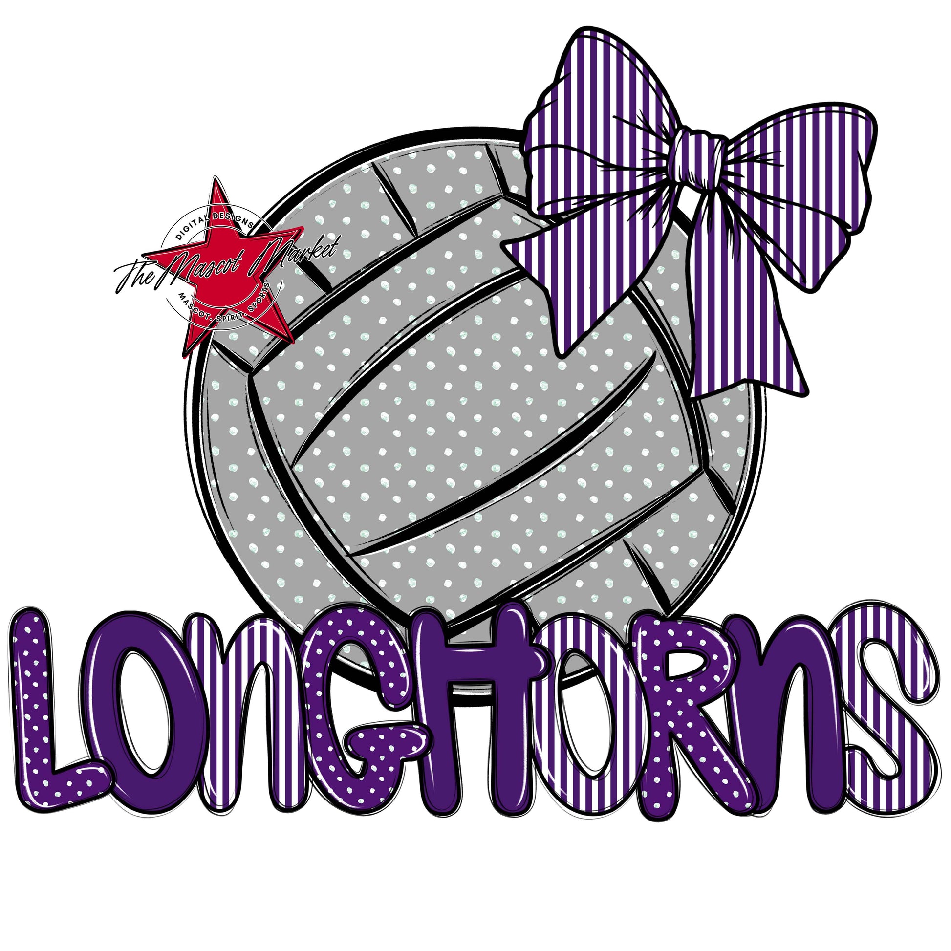 Longhorns Volleyball Spirit Design-Purple