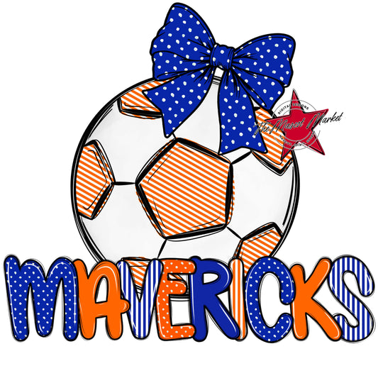 Mavericks Soccer Spirit Design-Royal Blue & Orange