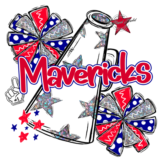 Mavericks Alpha Megaphone Design-Blue-Red
