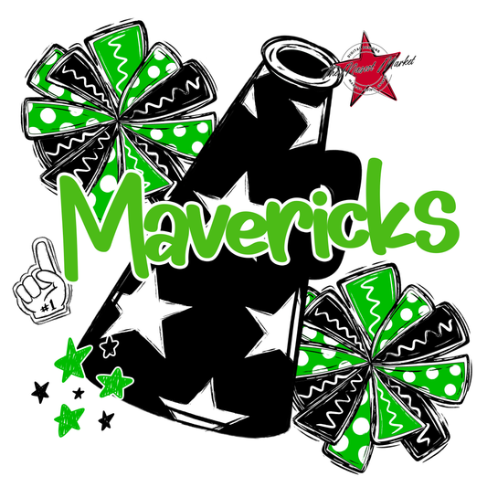 Mavericks Alpha Megaphone Design-Bright Green