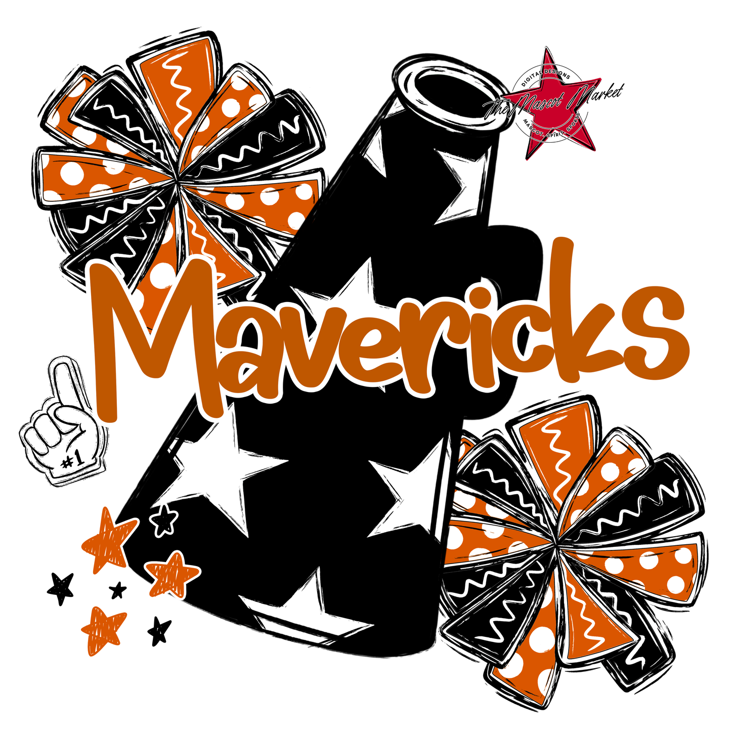 Mavericks Alpha Megaphone Design-Burnt Orange