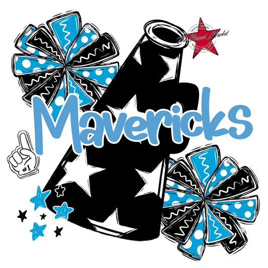 Mavericks Alpha Megaphone Design-Carolina Blue