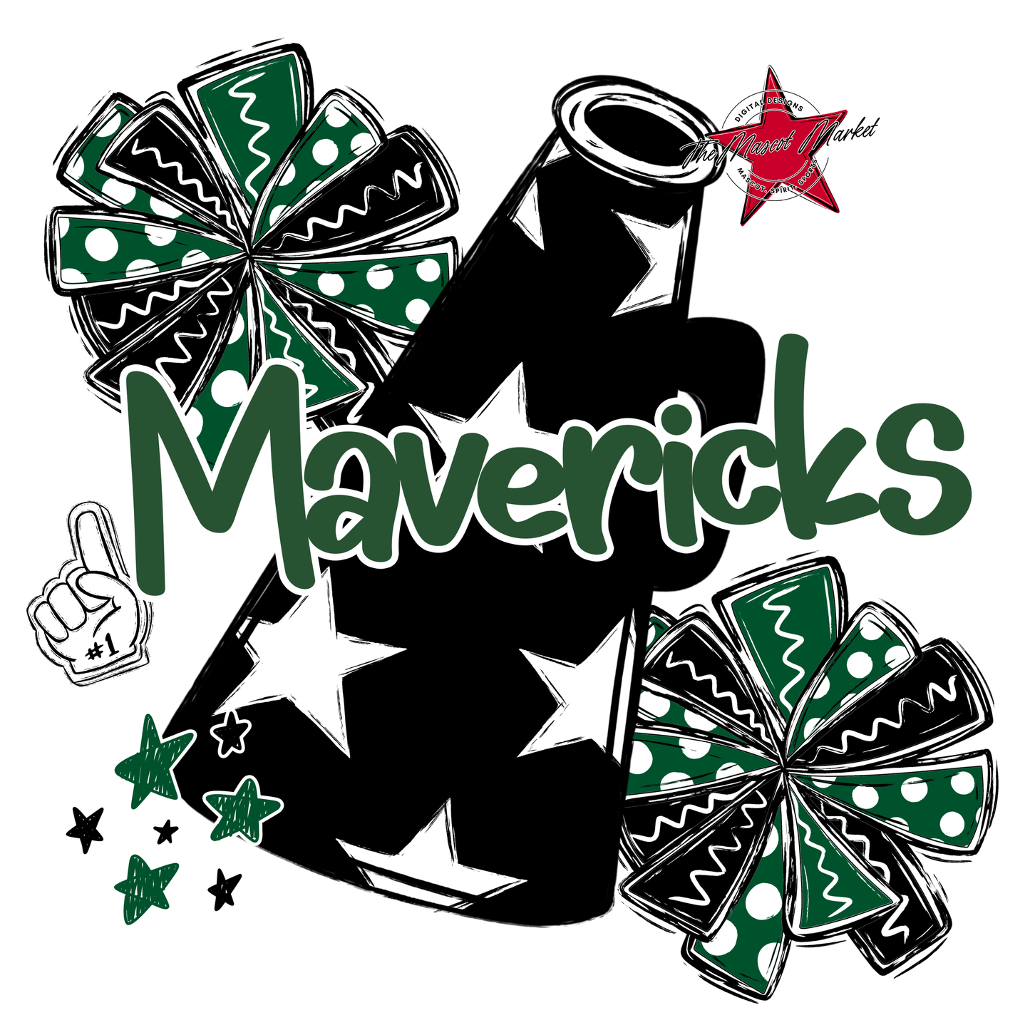Mavericks Alpha Megaphone Design-Green