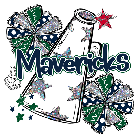 Mavericks Alpha Megaphone Design-Navy-Green
