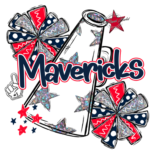 Mavericks Alpha Megaphone Design-Navy-Red