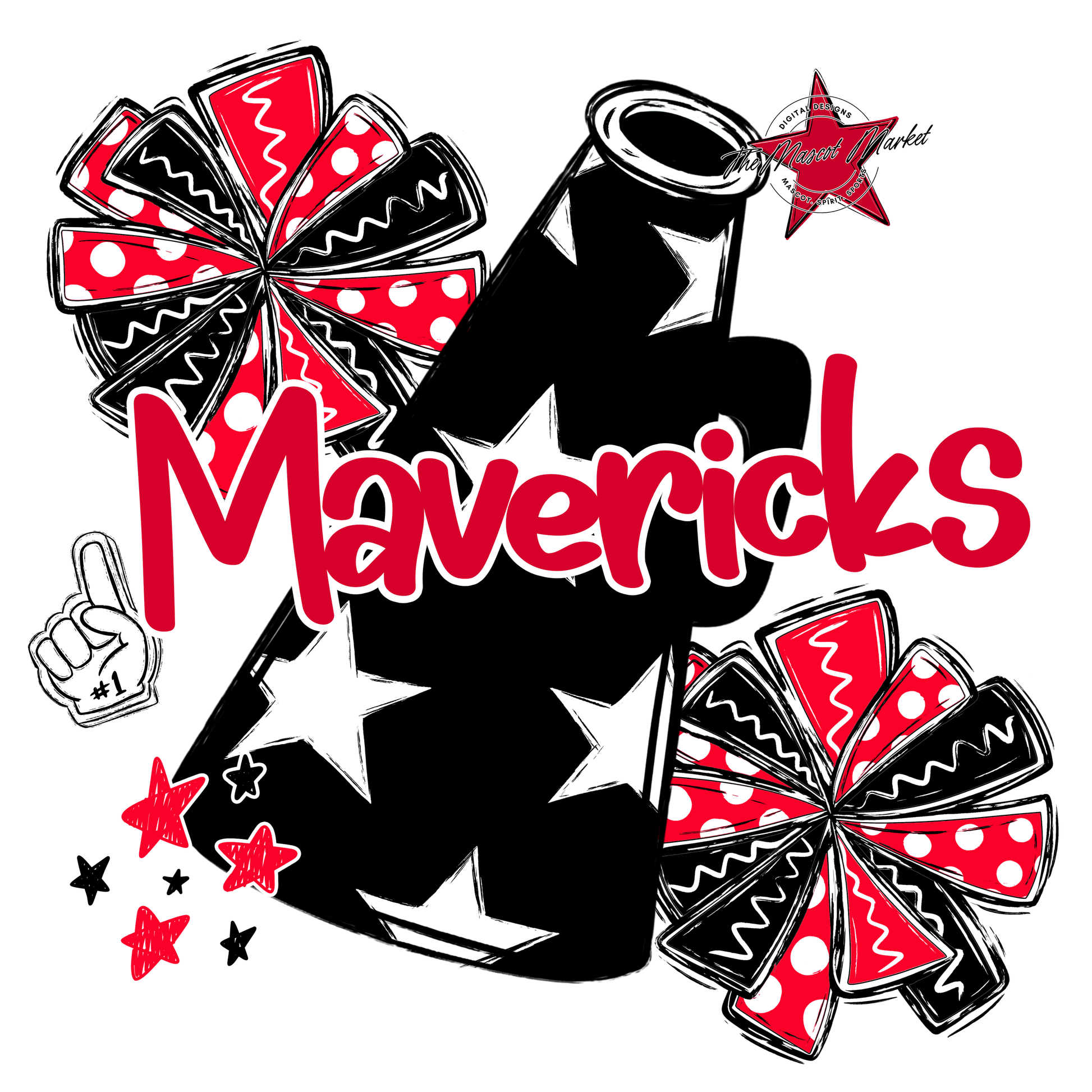 Mavericks Alpha Megaphone Design-Red