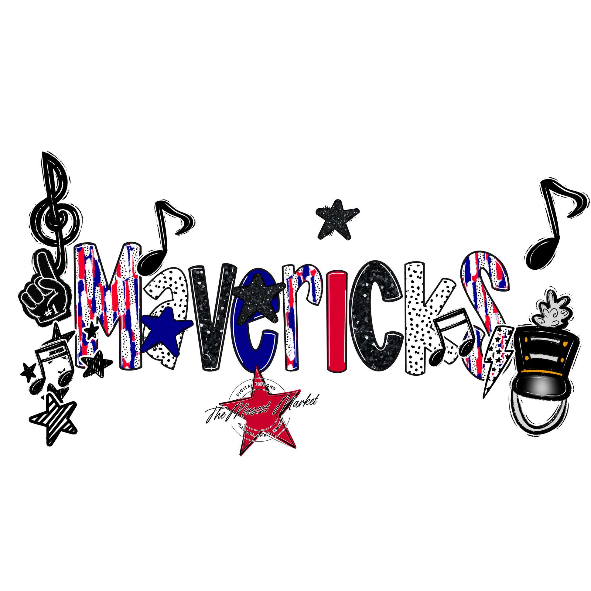 Mavericks Band Scrape-Blue-Red