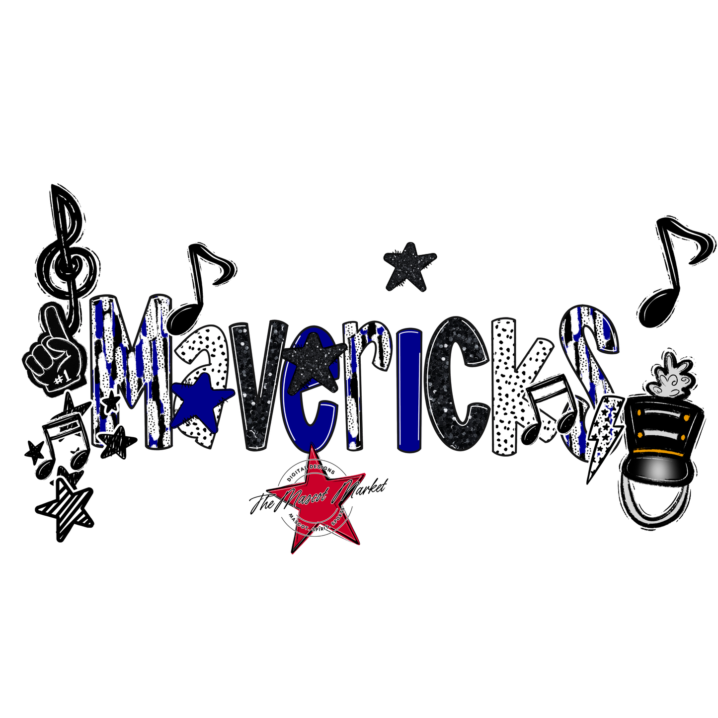 Mavericks Band Scrape-Blue