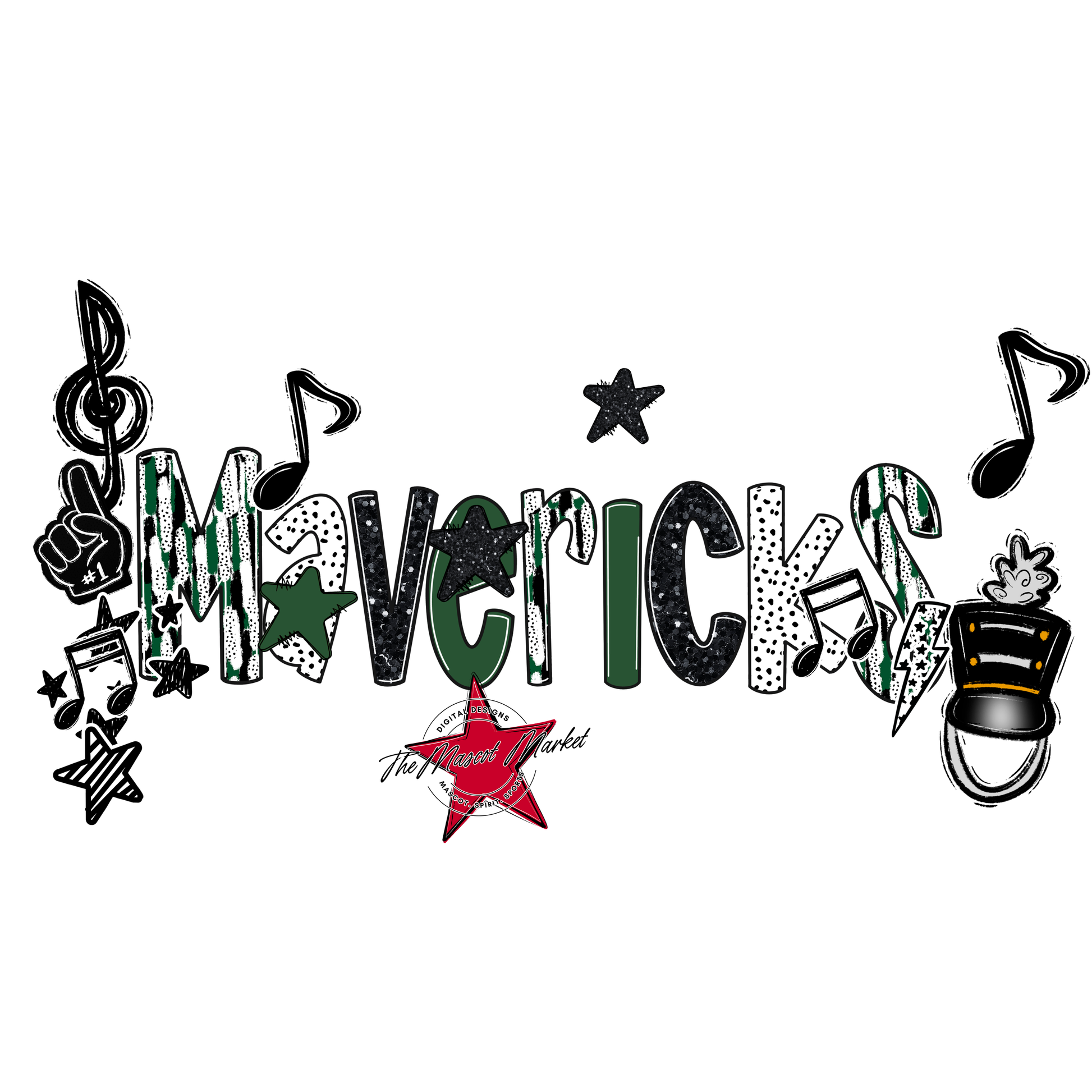 Mavericks Band Scrape-Green