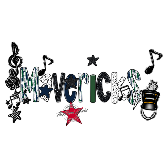 Mavericks Band Scrape-Navy-Green