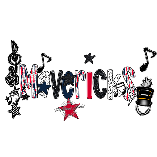 Mavericks Band Scrape-Navy-Red