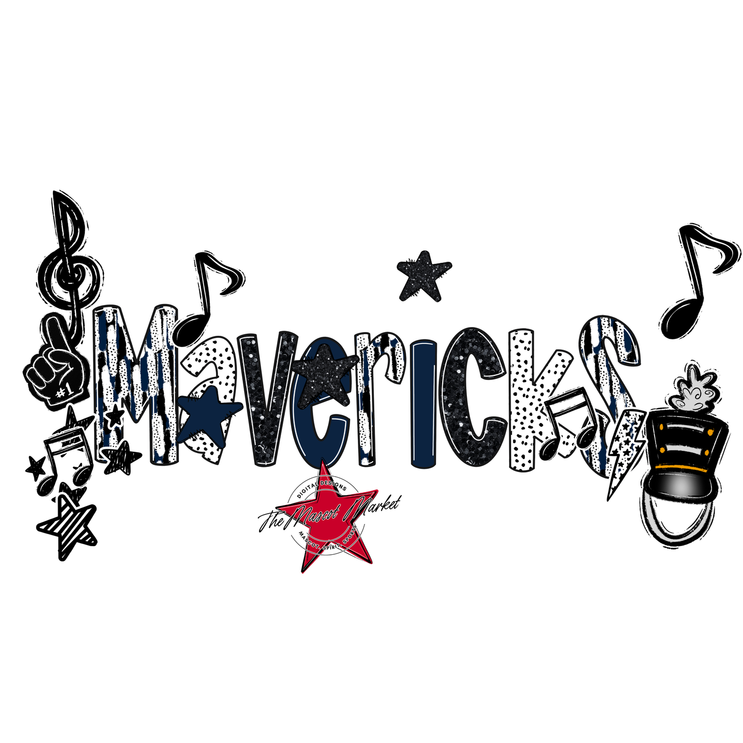 Mavericks Band Scrape-Navy