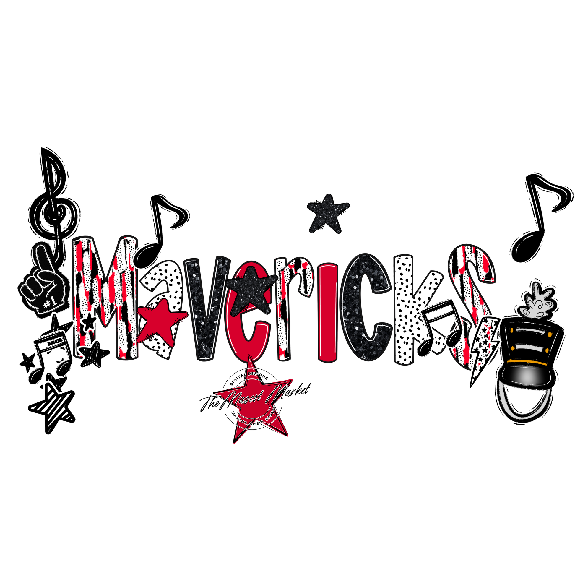 Mavericks Band Scrape-Red