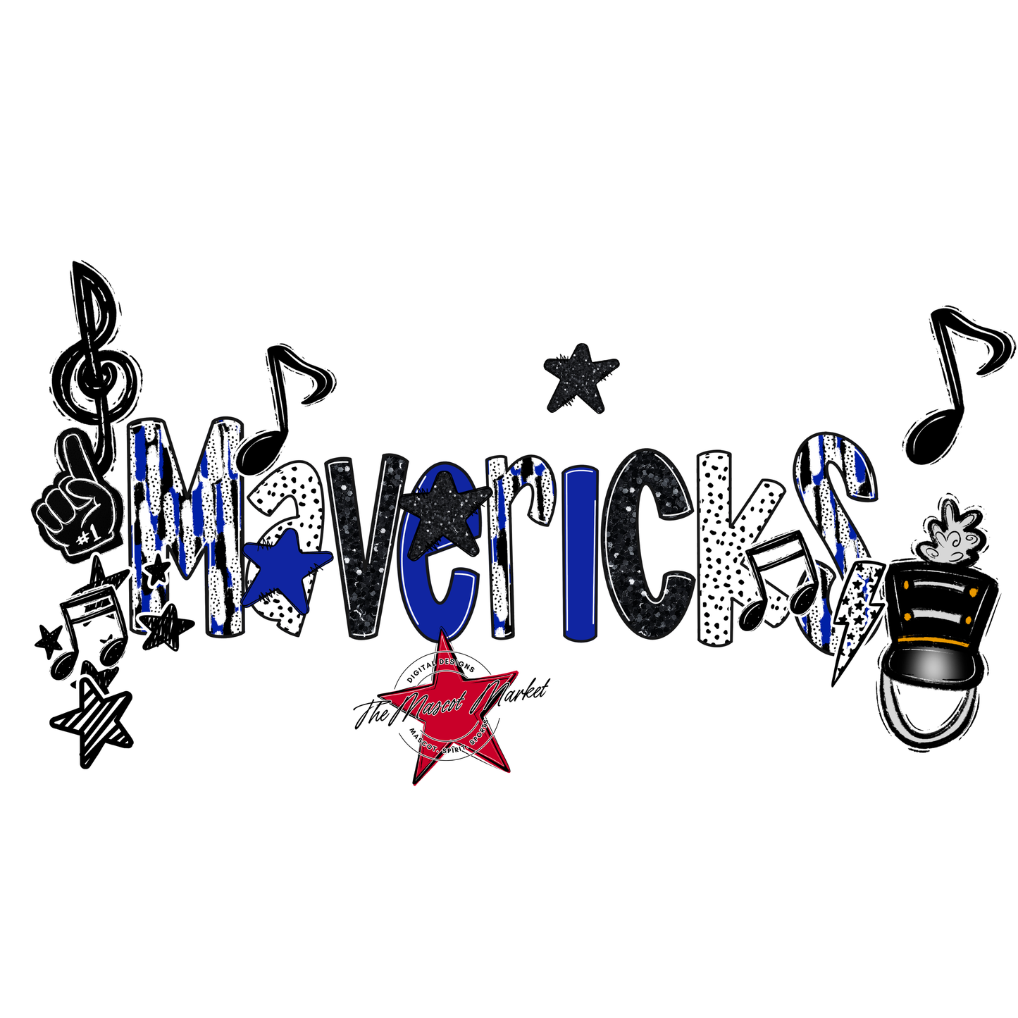 Mavericks Band Scrape-Royal Blue