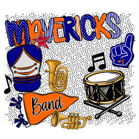 Mavericks Band Spirit-Blue & Orange