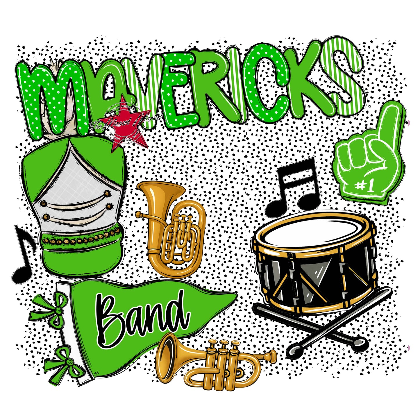 Mavericks Band Spirit-Bright Green