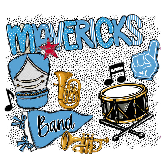 Mavericks Band Spirit-Carolina Blue
