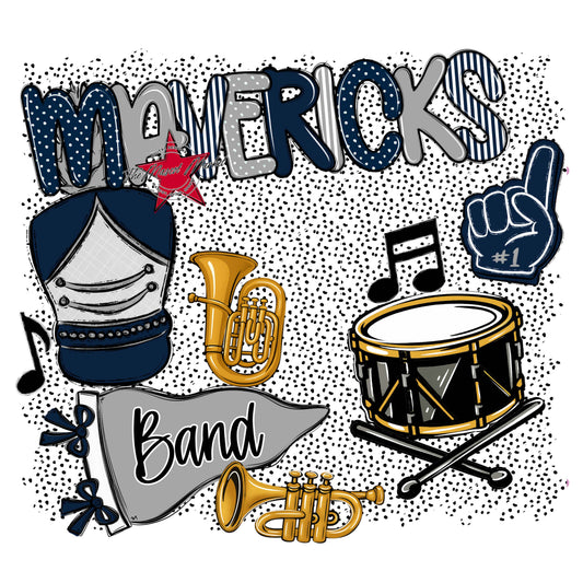 Mavericks Band Spirit-Navy & Grey