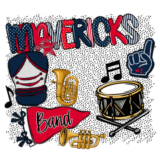 Mavericks Band Spirit-Navy & Red