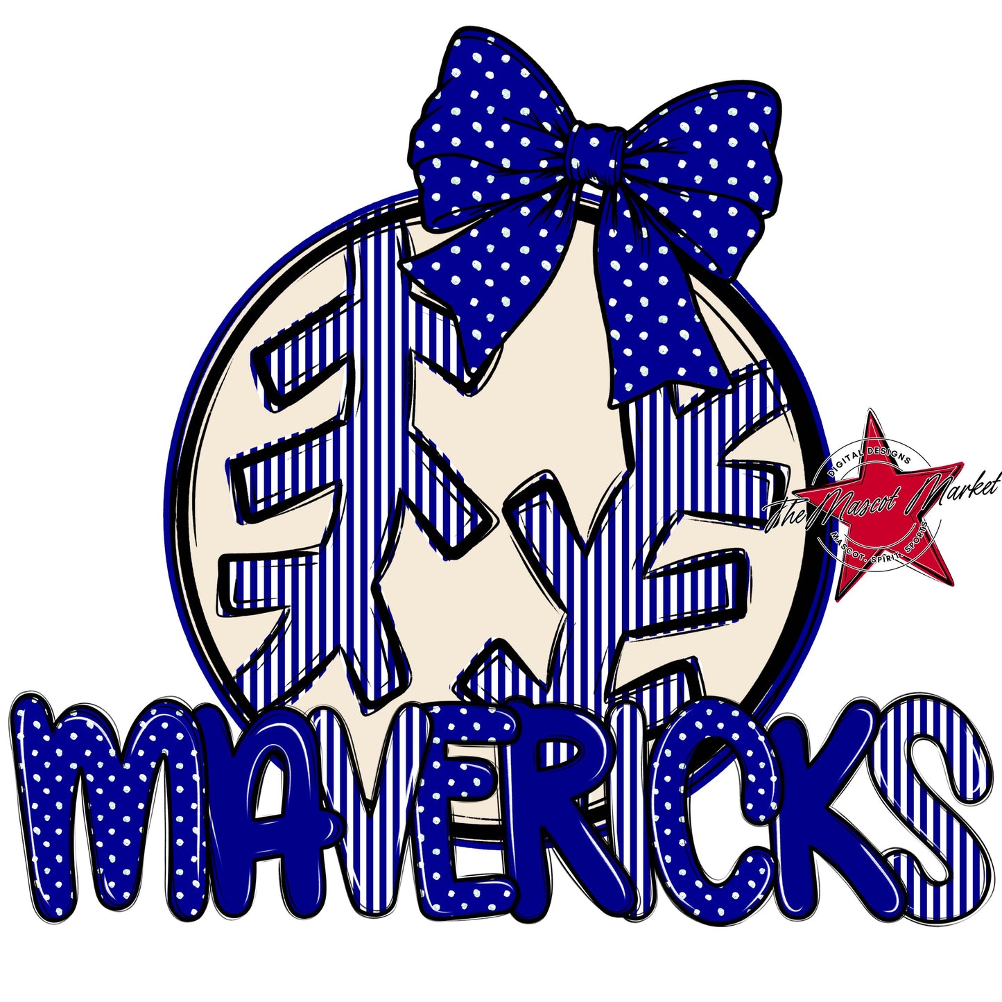 Mavericks Baseball-Softball Spirit Design-Blue