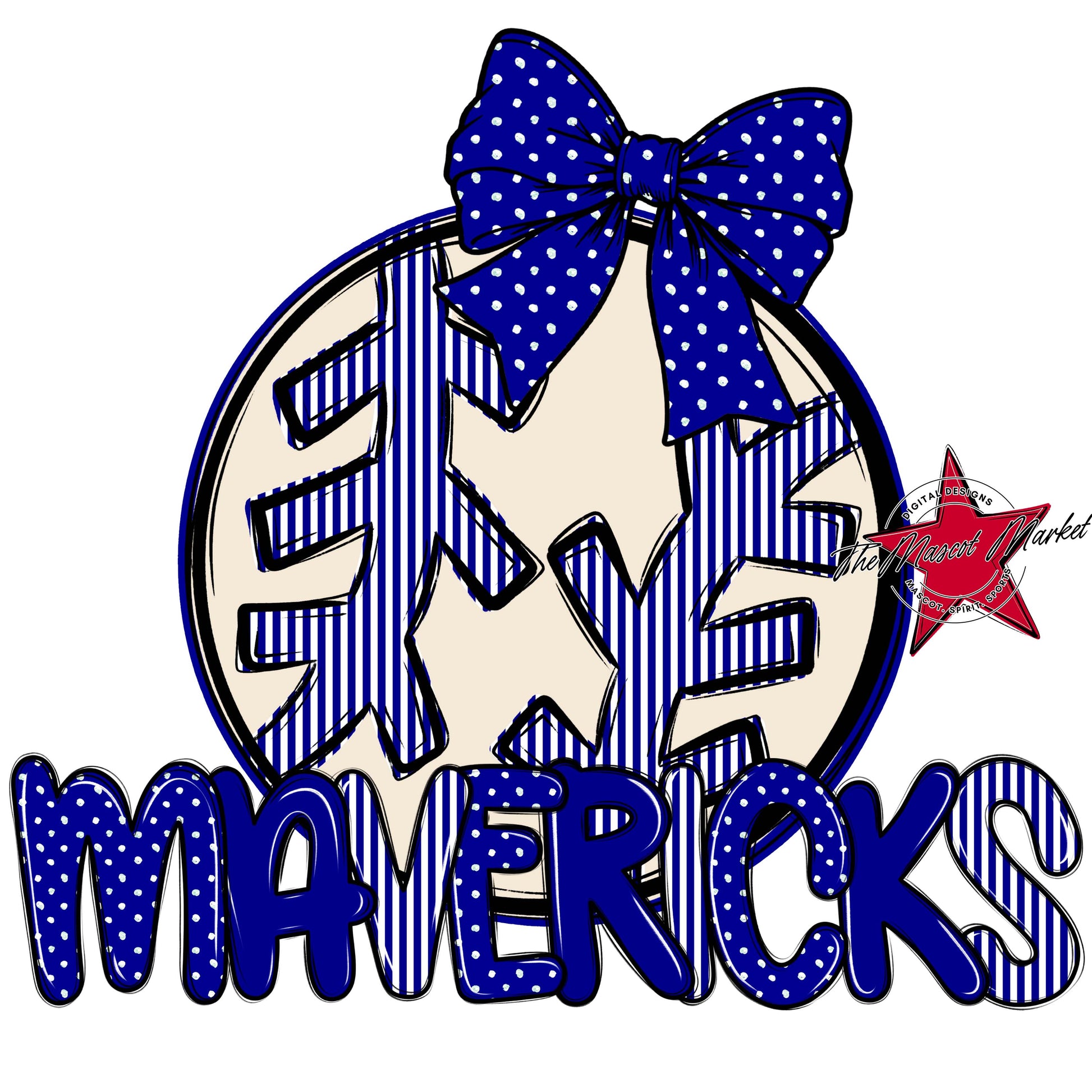 Mavericks Baseball-Softball Spirit Design-Blue