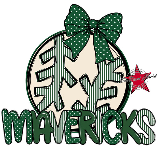 Mavericks Baseball-Softball Spirit Design-Green
