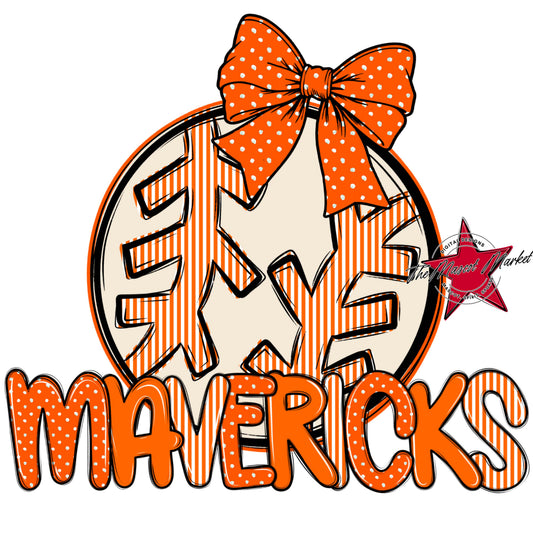 Mavericks Baseball-Softball Spirit Design-Orange